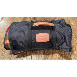 Pendleton Rob Roy Red/green Buffalo Plaid Nylon Backed Roll-Up Blanket Picnic